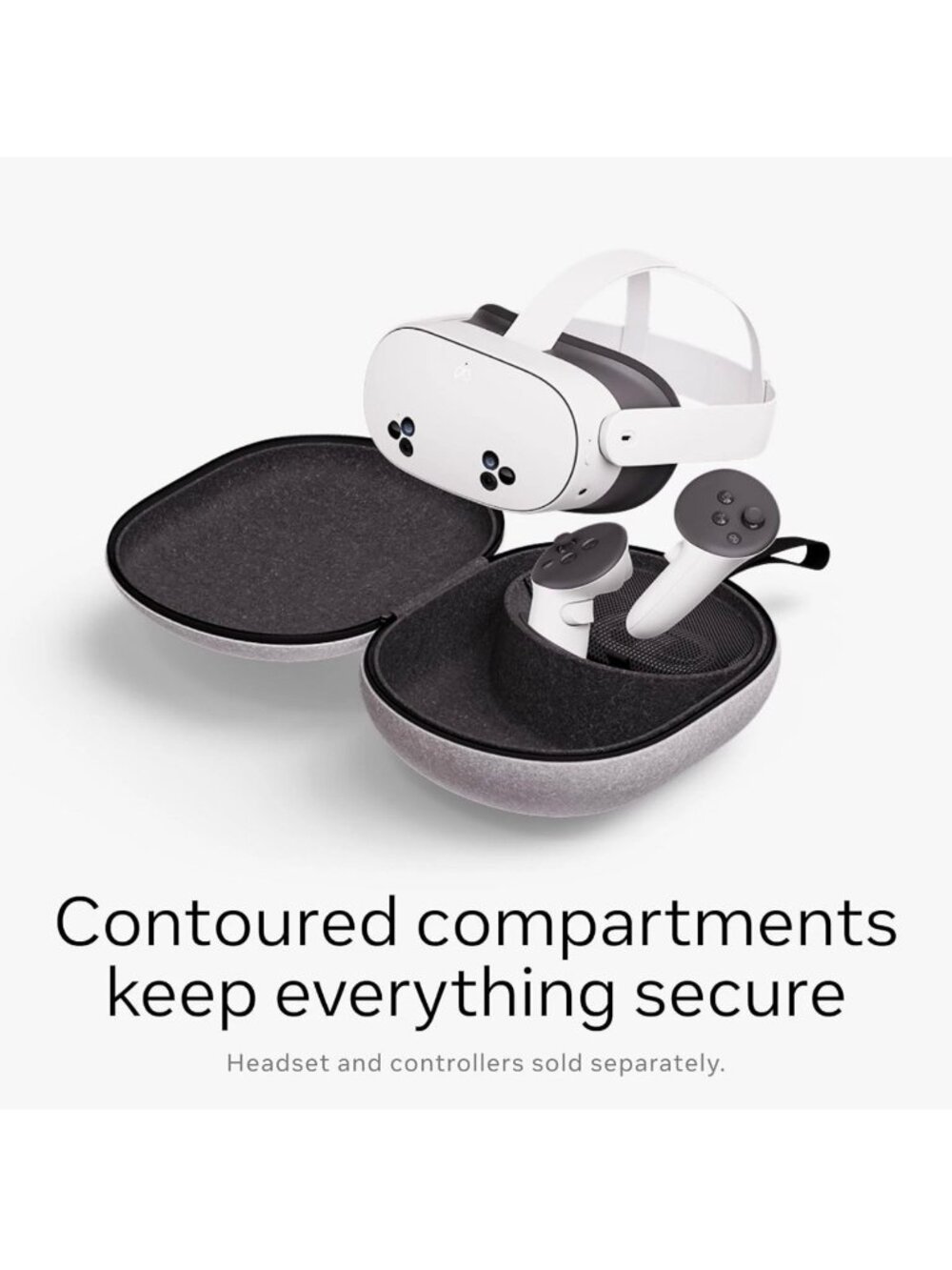 Meta Quest 3 Carrying Case Official Gray VR Headset Travel Case